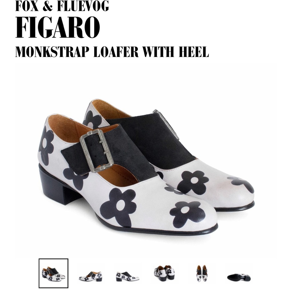 EUC John Fluevog Figaro Leather 7W/5M White/Black 😍